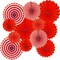 12pcs Red Hanging Paper Fan Decorations Set for Wedding Mexican Party Kids Birthday Bridal Shower